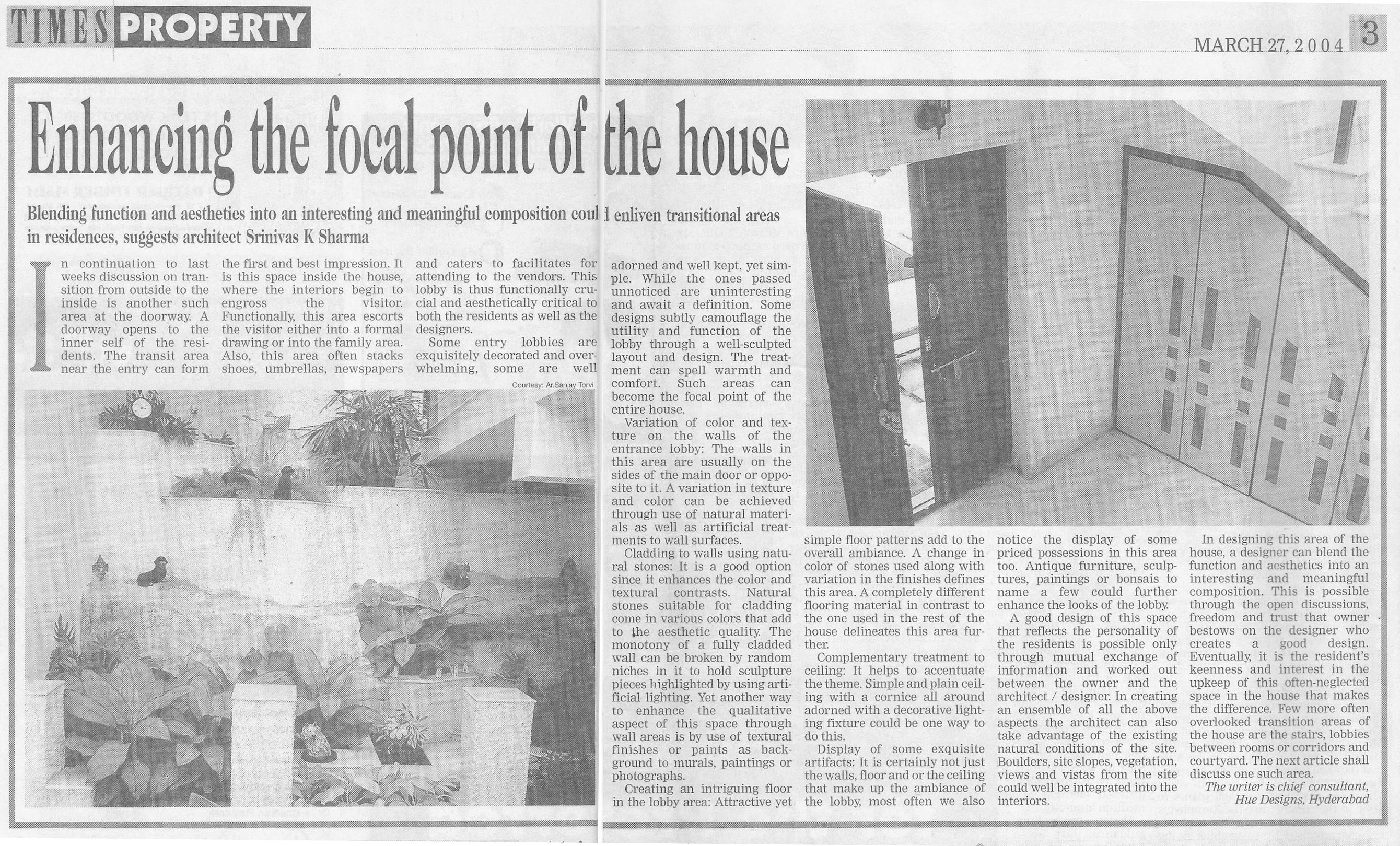 Times property article- Enhancing the focal point of spaces